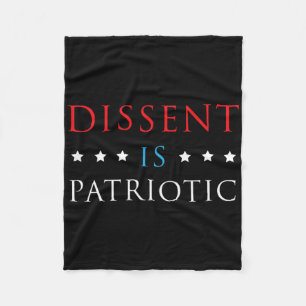 Dissent Is Patriottisch T-shirt Usa Politiek Verze Fleece Deken