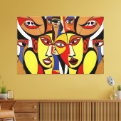 Dissentients, kubisme kunst canvas afdruk (Insitu (Woonkamer))