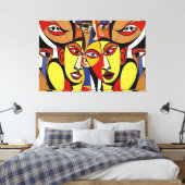 Dissentients, kubisme kunst canvas afdruk (Insitu (Slaapkamer))