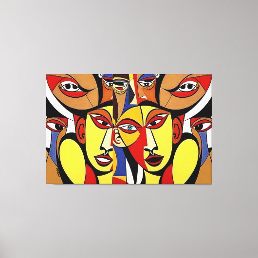 Dissentients, kubisme kunst canvas afdruk (Voorkant)