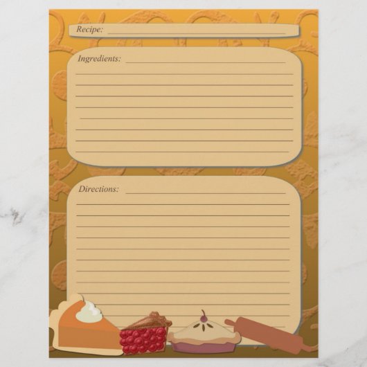 Dissert pie thema oranje recept pagina (Voorkant)