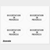 Dissertatie in uitvoering ovale sticker (Vel)