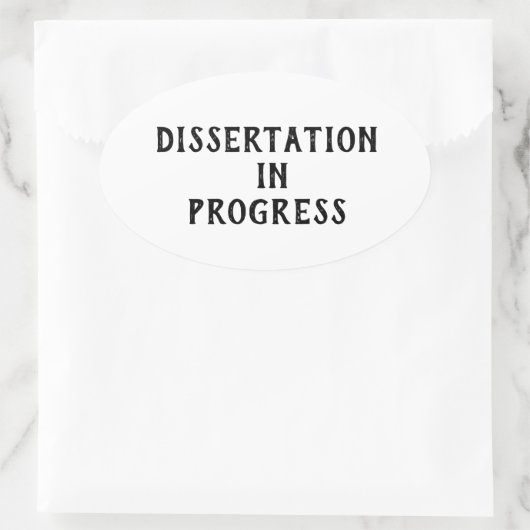 Dissertatie in uitvoering ovale sticker (Tas)