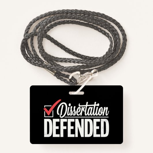 Dissertatie Verdedigd PhD-Afstuderen Afstuderen Badge (Voorkant met draagriem)