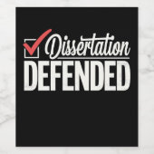 Dissertatie Verdedigd PhD-Afstuderen Afstuderen Wijn Etiket (Enkel label)