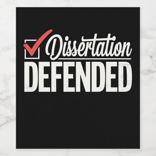 Dissertatie Verdedigd PhD-Afstuderen Afstuderen Wijn Etiket (Enkel label)
