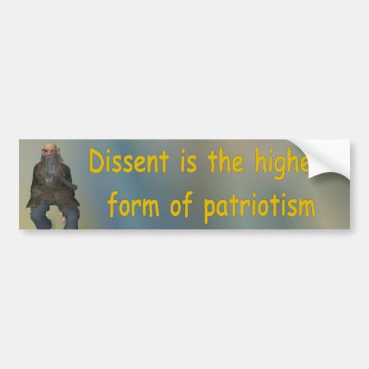 dissidentie is de hoogste vorm van patriottisme bumpersticker (Voorkant)