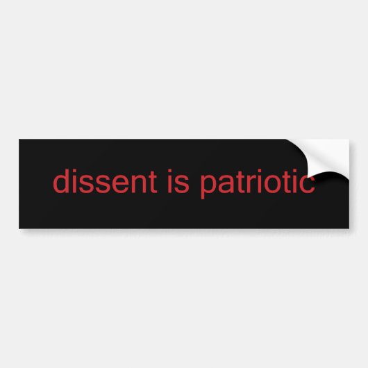 Dissidentie is patriottisch - Bumpersticker rood / (Voorkant)