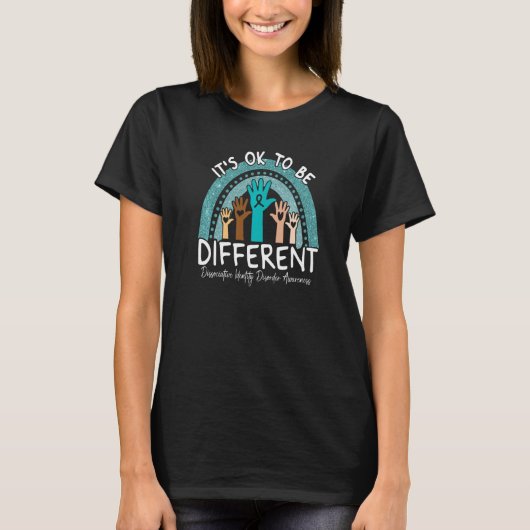 Dissociative Identity Disorder Awareness Teal Rain T-shirt (Voorkant)