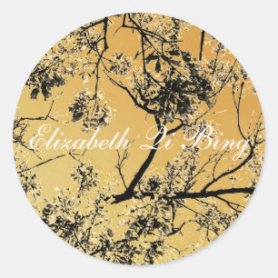 Distance Gold Oriental Blossom Ronde Sticker