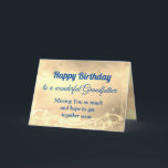 Distance Happy Birthday Grandfather Kaart<br><div class="desc">Luxury Gold Distance Happy Birthday Grandfather gepersonaliseerd Wenskaart.</div>