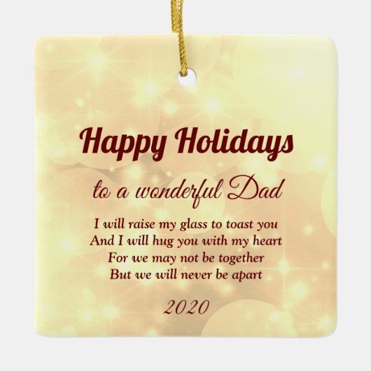 Distance Happy Dad Keramisch Ornament (Voorkant)
