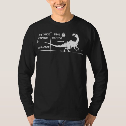 Distance raptor divided by time raptor equals velo t-shirt (Voorkant)