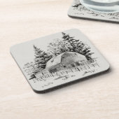 Distant Barn Sketch I Bier Onderzetter (Linkerzijde)