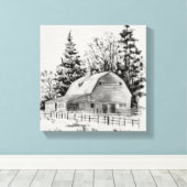 Distant Barn Sketch I Canvas Afdruk (Insitu (Houten vloer))