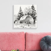Distant Barn Sketch I Canvas Afdruk (Insitu (Woonkamer))