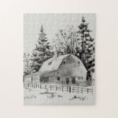 Distant Barn Sketch I Legpuzzel (Verticaal)