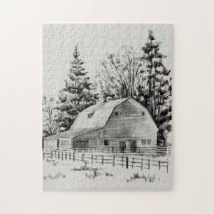 Distant Barn Sketch I Legpuzzel