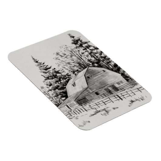 Distant Barn Sketch I Magneet (Rechterzijde)