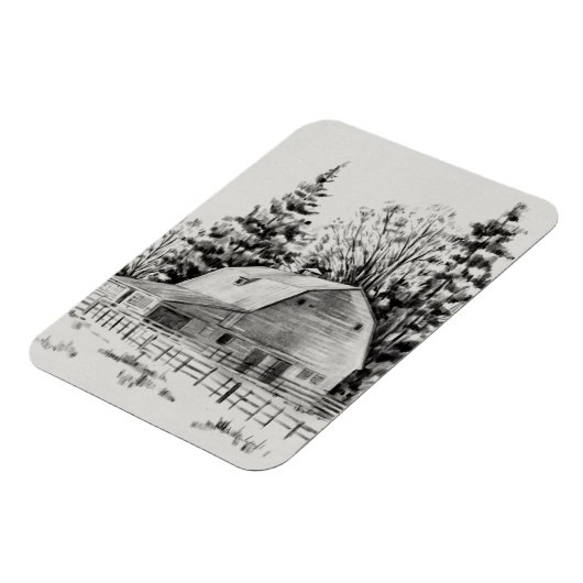 Distant Barn Sketch I Magneet (Linkerzijde)