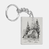 Distant Barn Sketch I Sleutelhanger (Voorkant Links)