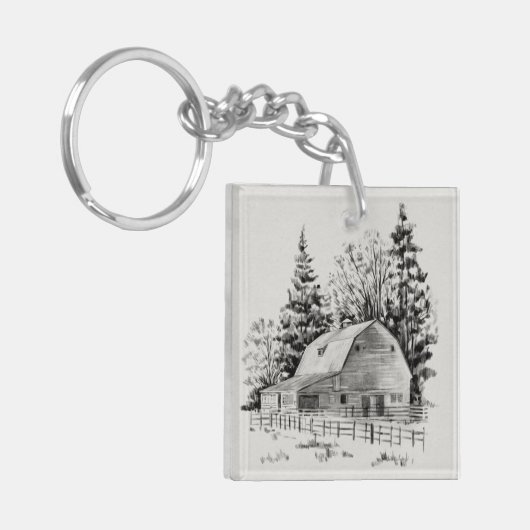 Distant Barn Sketch I Sleutelhanger (Voorkant Links)