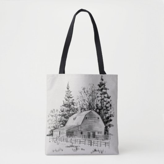 Distant Barn Sketch I Tote Bag (Voorkant)