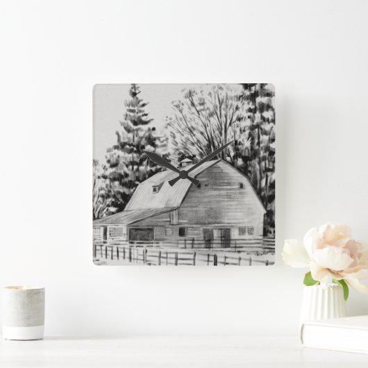 Distant Barn Sketch I Vierkante Klok (Huis)