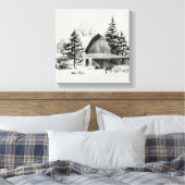 Distant Barn Sketch II Canvas Afdruk (Insitu (Slaapkamer))