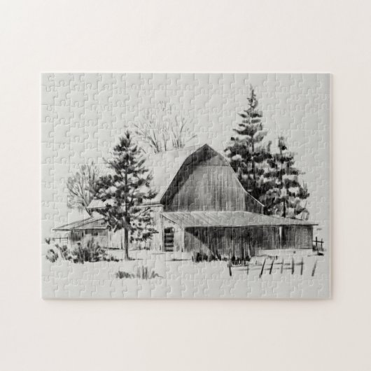 Distant Barn Sketch II Legpuzzel (Horizontaal)