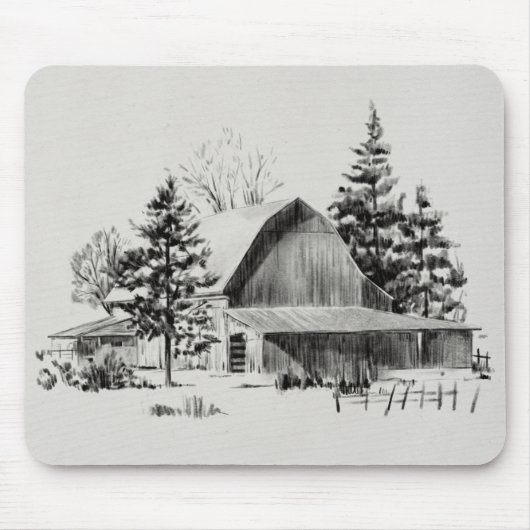 Distant Barn Sketch II Muismat (Voorkant)