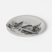 Distant Barn Sketch II Papieren Bordje (Gekanteld)