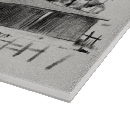 Distant Barn Sketch II Snijplank (Hoek)