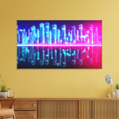 Distant Cyberpunk City Canvas Afdruk (Insitu (Woonkamer))