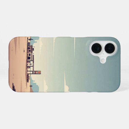 Distant Fuel Stop iPhone 16 Hoesje (Achterkant horizontaal)