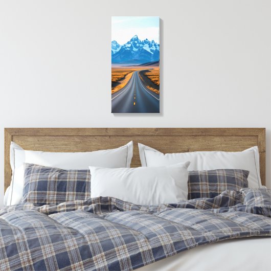 Distant Mountain Peaks Canvas Afdruk (Insitu (Slaapkamer))