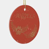 Disted Angel Pet Paws Red Keramisch Ornament (Rechts)