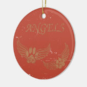 Disted Angel Pet Paws Red Keramisch Ornament (Links)