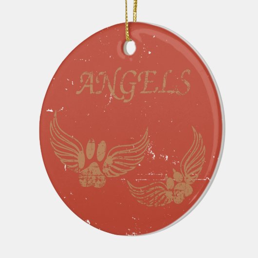 Disted Angel Pet Paws Red Keramisch Ornament (Links)