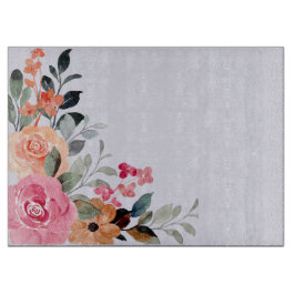 Distel & aquarel Bloemboeket snijplank