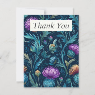 Distel & Bladeren op Donkere Achtergrond Bedankkaa Briefkaart