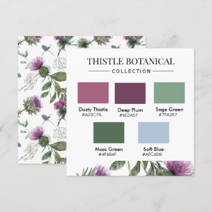 Distel Botanische Kleurenpaletkaart Kaart