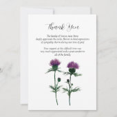 Distel condoleance bloemendank je kaart (Voorkant)