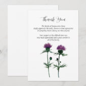 Distel condoleance bloemendank je kaart (Voorkant / Achterkant)