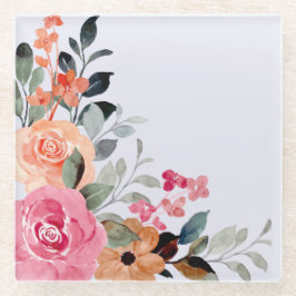 Distel en aquarel Bloemen Boeket Onderzetter