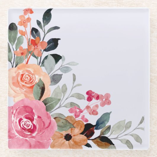 Distel en aquarel Bloemen Boeket Onderzetter (Voorkant)