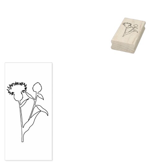 Distel en Klaver Herfst Rubber Stamp Rubberstempel (Gestempeld)