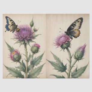 Distel en Vlinder Print Tissuepapier
