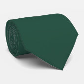 Distel Groen 1E4B3B Stevig kleurenontwerp Stropdas (Opgerold)