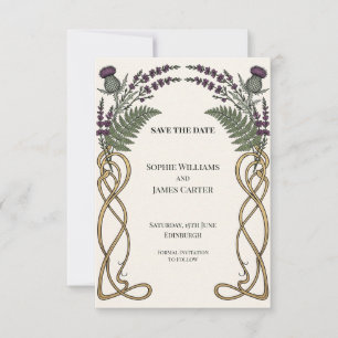 Distel Keltische Knoop Huwelijk Save The Date